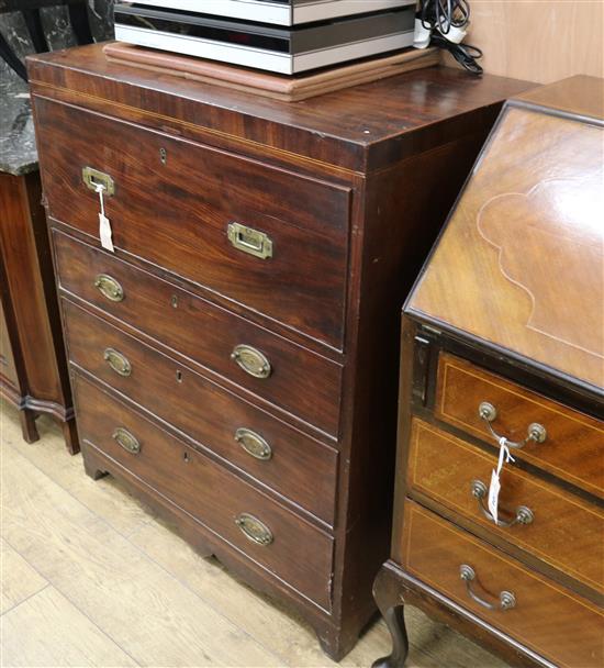 A Regency campaign style chest W.82cm